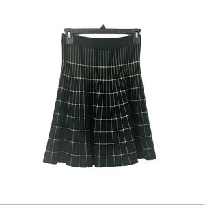 🟢Grace Elements Tam Fit & Flare Skirt Black & Tan Plaid Size XS